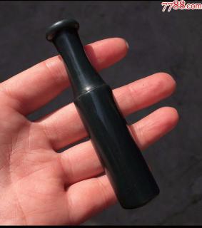 天然新疆和田玉烟嘴转运护身男款青玉玉石汗烟嘴手把件