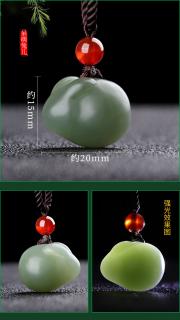 涵怡 和田玉羊脂玉白玉玉兔吊坠立体精雕兔子玉石挂件生肖兔玉佩女款