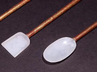 清代 和田玉籽料包金餐具一套「旧藏」