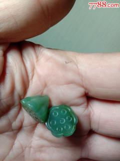 新疆和田碧玉吊坠挂件玉扣一对