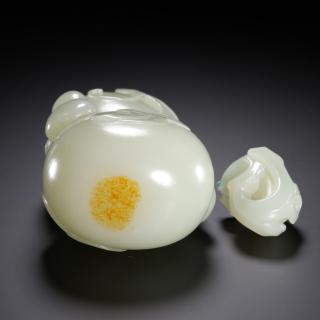 清 和田玉籽料福禄玉瓶 规格:高12.3cm宽6.2cm重215.3克